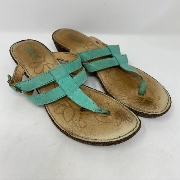 Born Comfort Sandals Size 7 M Turquoise Straps Adjustable - Picture 11 of 11